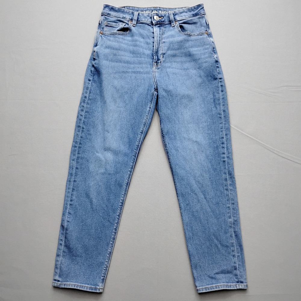 American Eagle Mom Jean Womens 6 Short Medium Wash High Rise Denim Pants - Picture 1 of 8